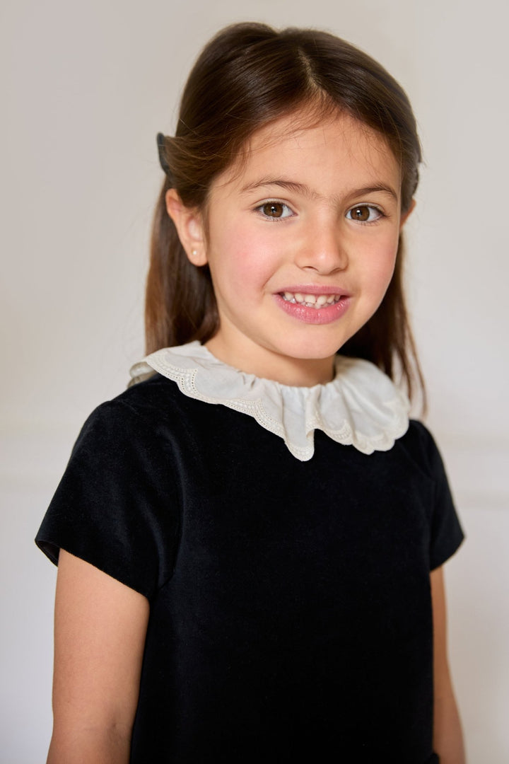 Martín Aranda “Cecily” Black Velvet Ruffle Collar Dress - Millie and John