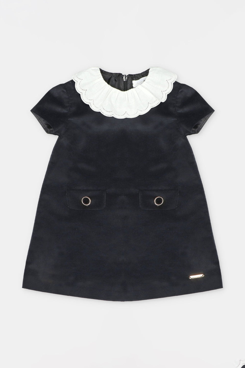 Martín Aranda “Cecily” Black Velvet Ruffle Collar Dress - Millie and John