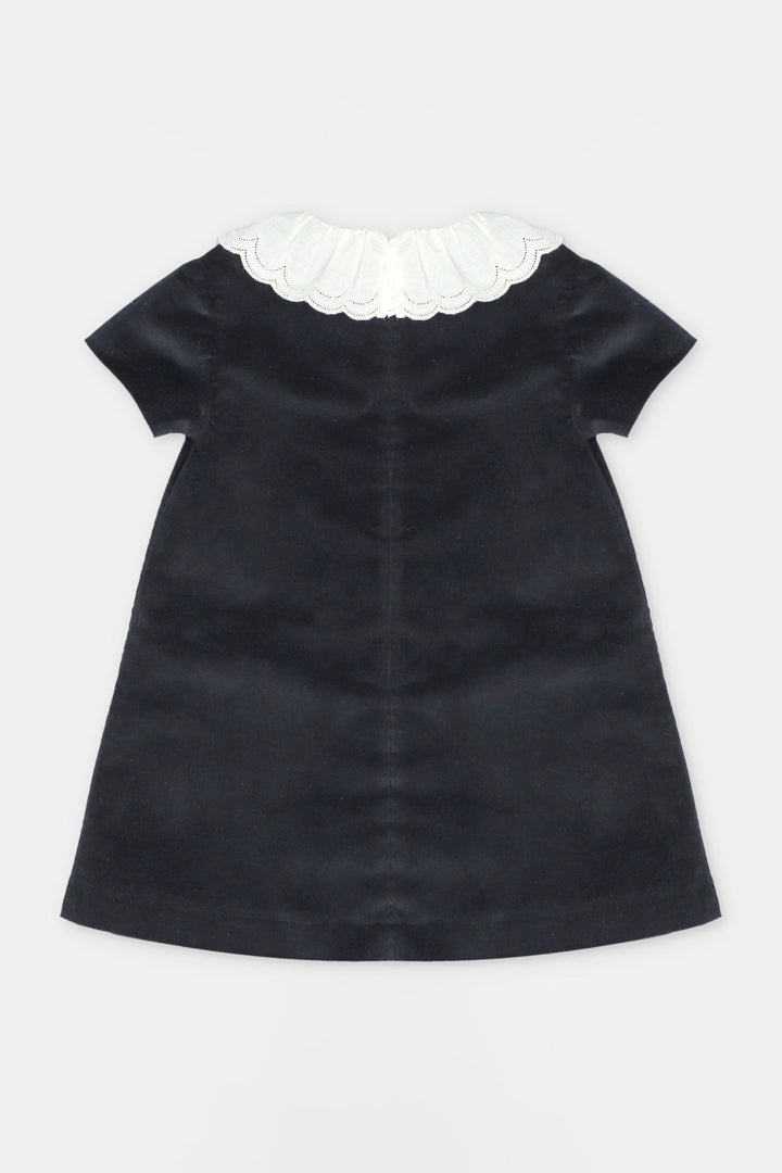 Martín Aranda “Cecily” Black Velvet Ruffle Collar Dress - Millie and John