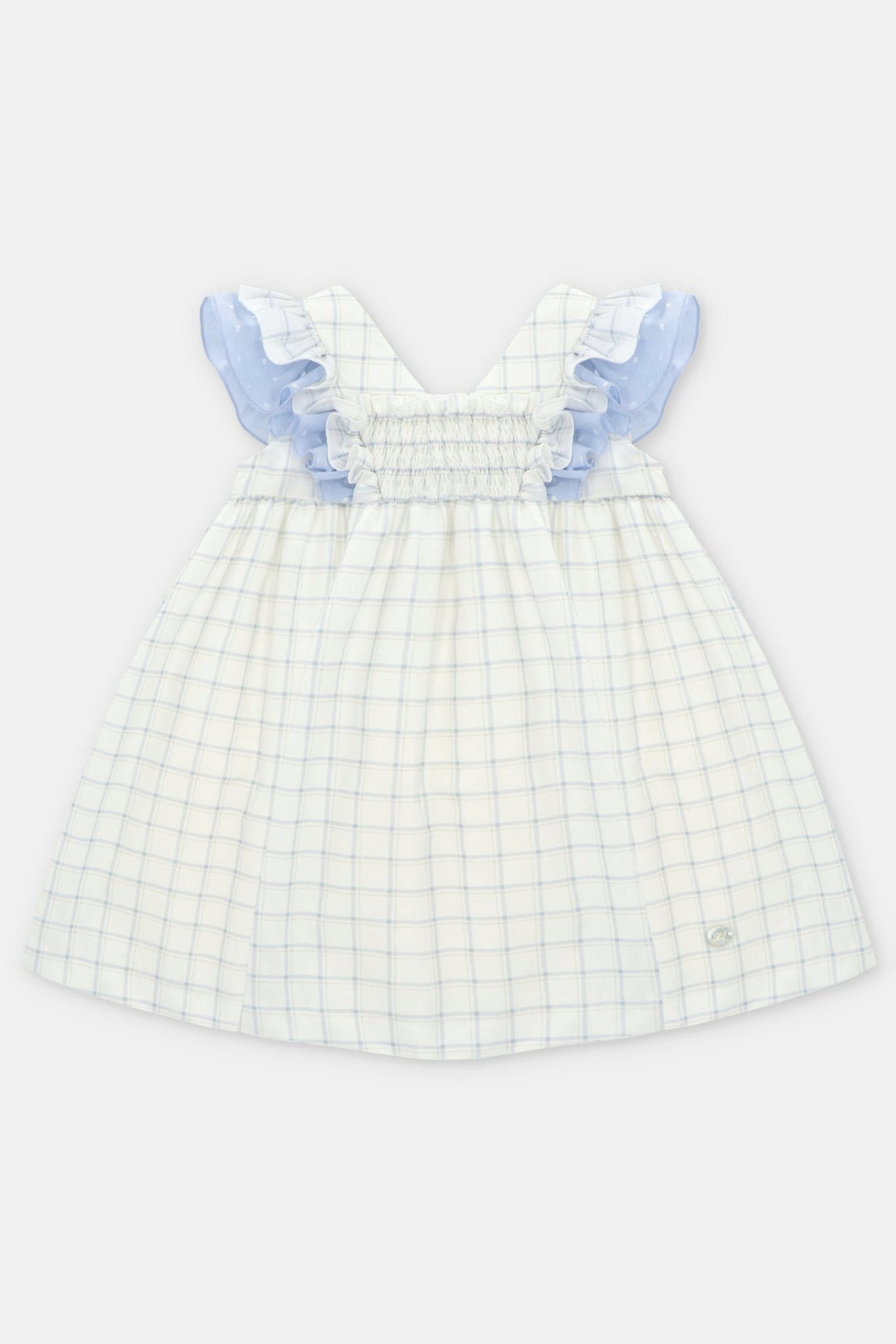 Martín Aranda "Cecily" Sky Blue Checked Dress - Millie and John
