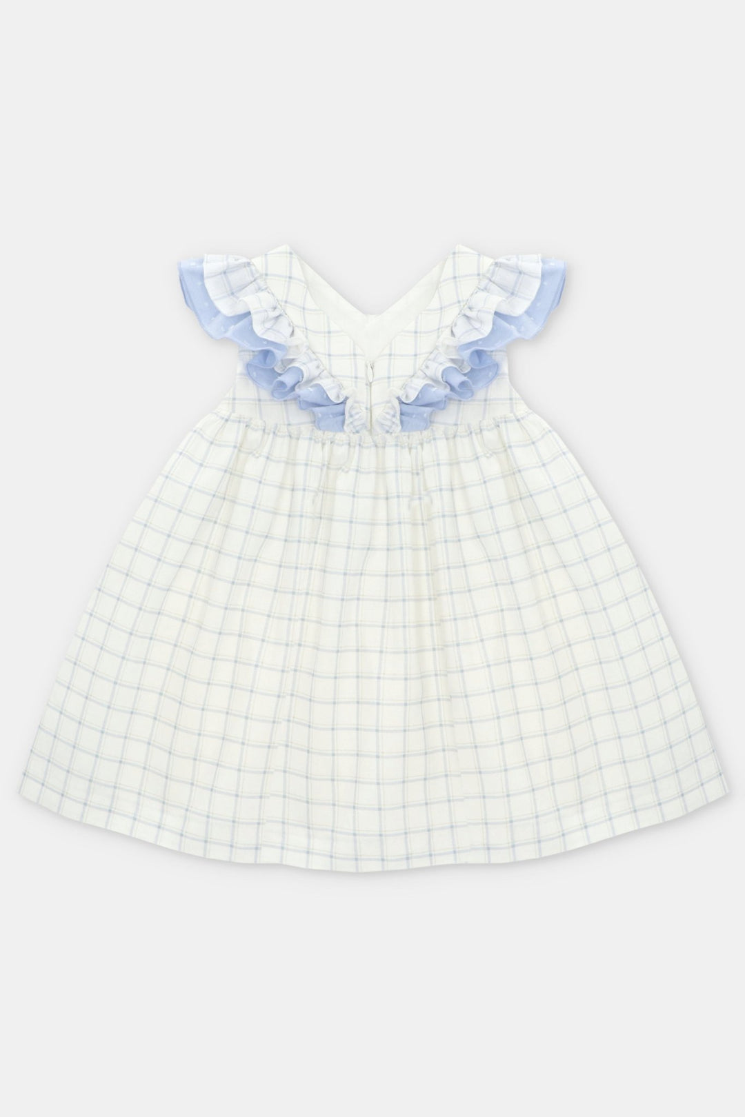 Martín Aranda "Cecily" Sky Blue Checked Dress - Millie and John