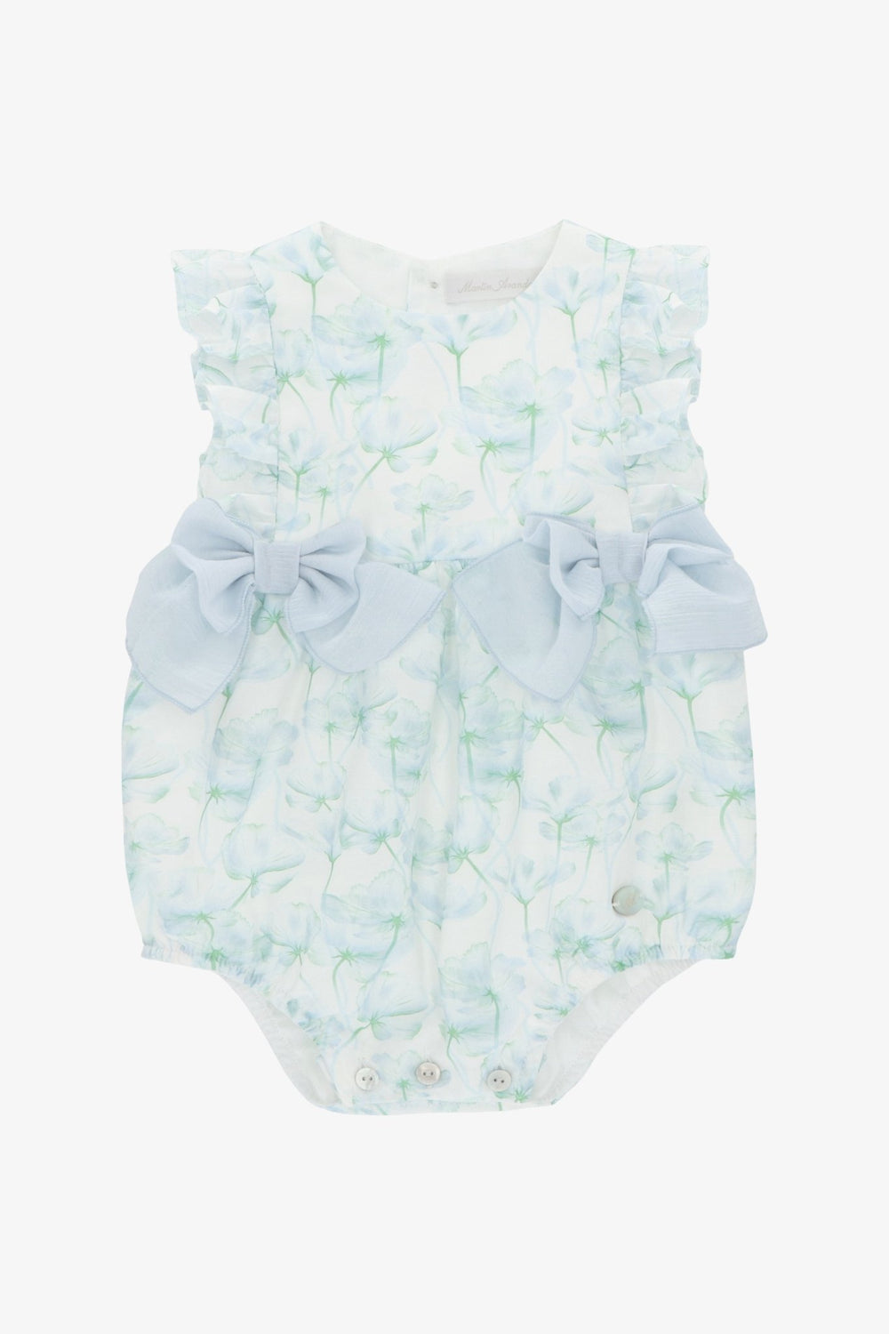 Martín Aranda "Celeste" Blue Watercolour Floral Shortie - Millie and John