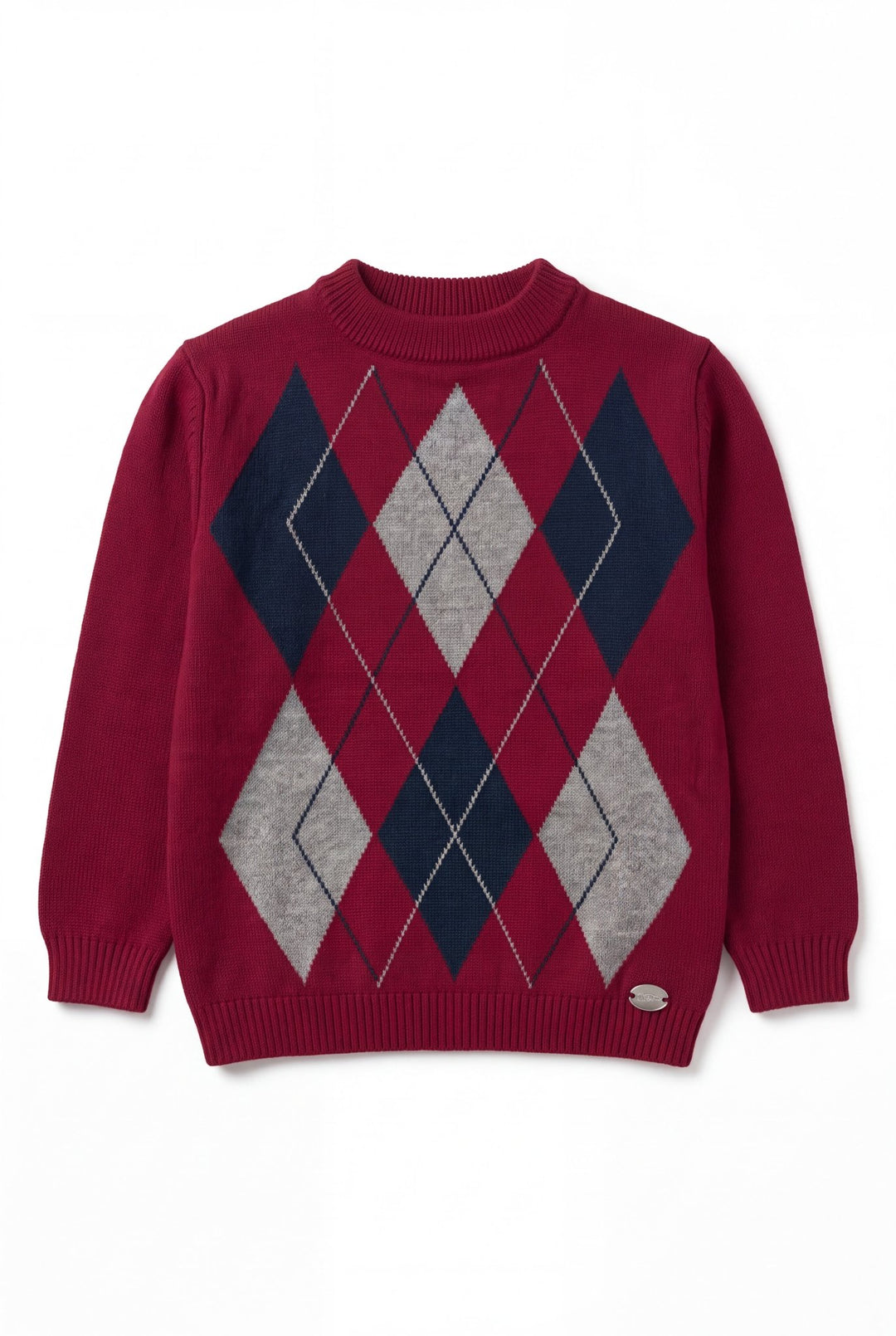 Martín Aranda “Chester” Burgundy Argyle Knit Jumper - Millie and John