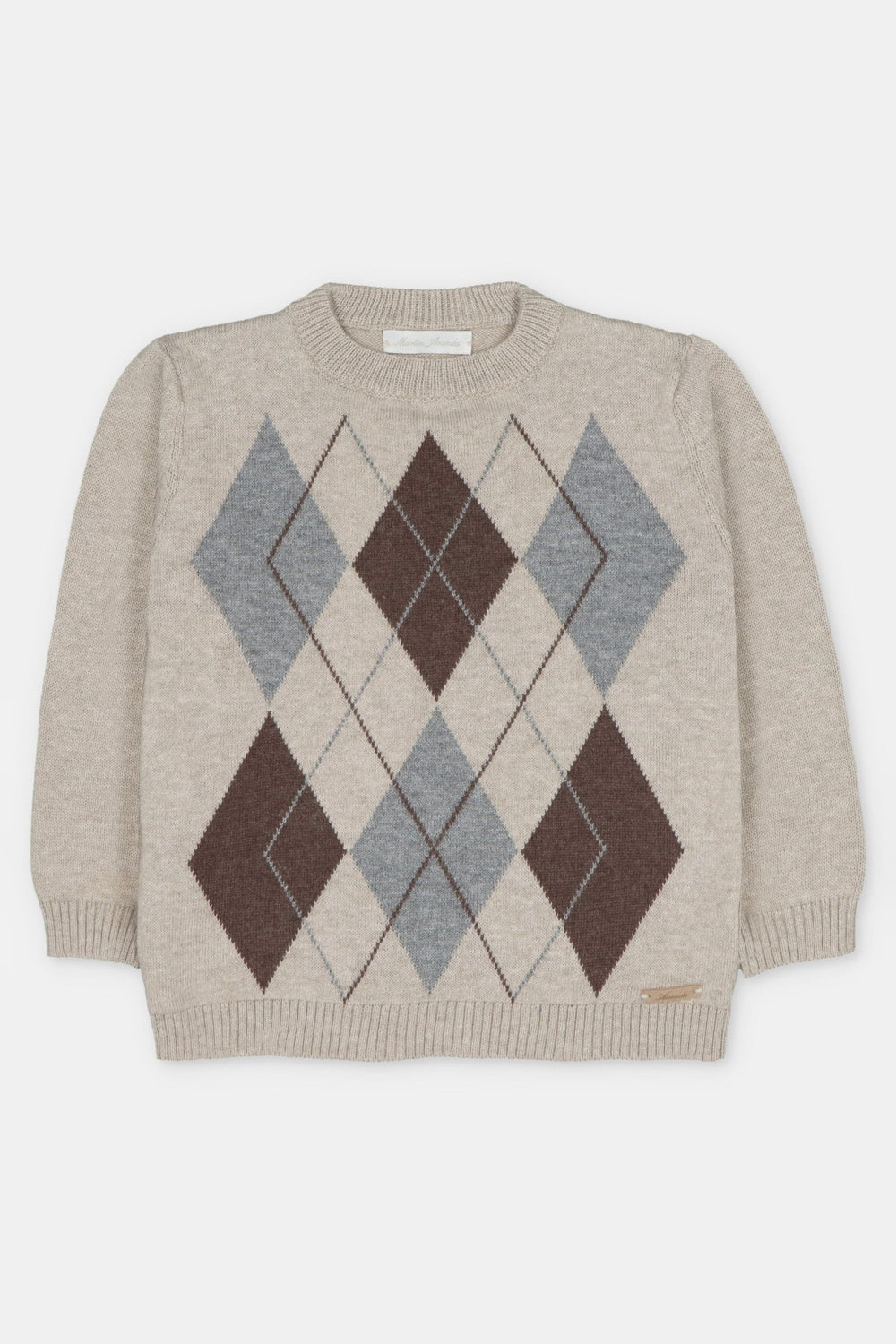 Martín Aranda “Chester” Toasted Brown Argyle Knit Jumper - Millie and John