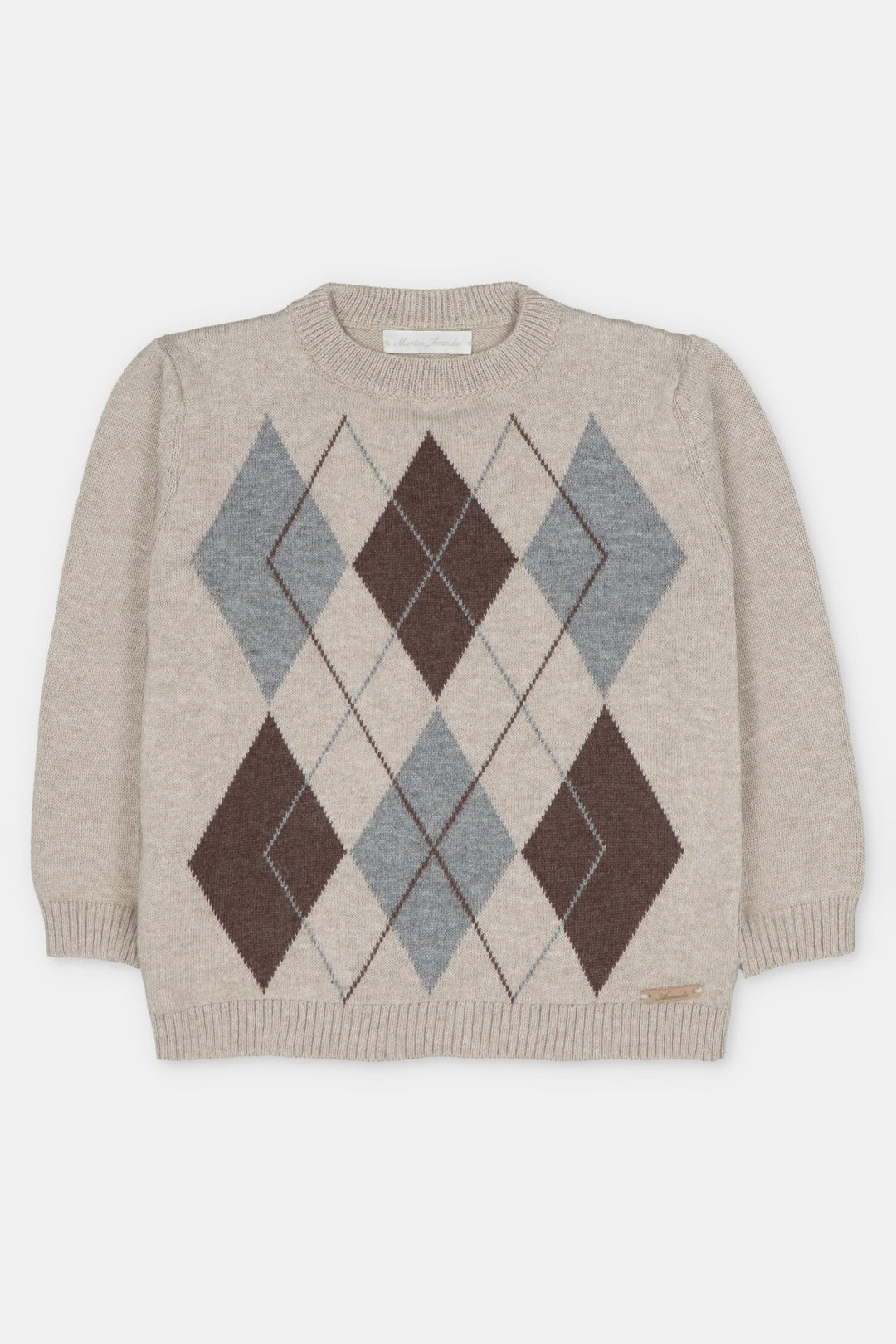 Martín Aranda “Chester” Toasted Brown Argyle Knit Jumper - Millie and John