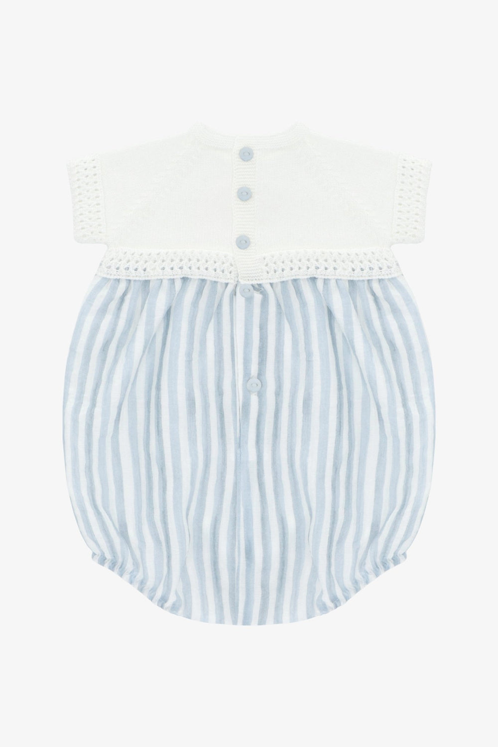 Martín Aranda "Clyde" Blue Striped Half Knit Romper - Millie and John