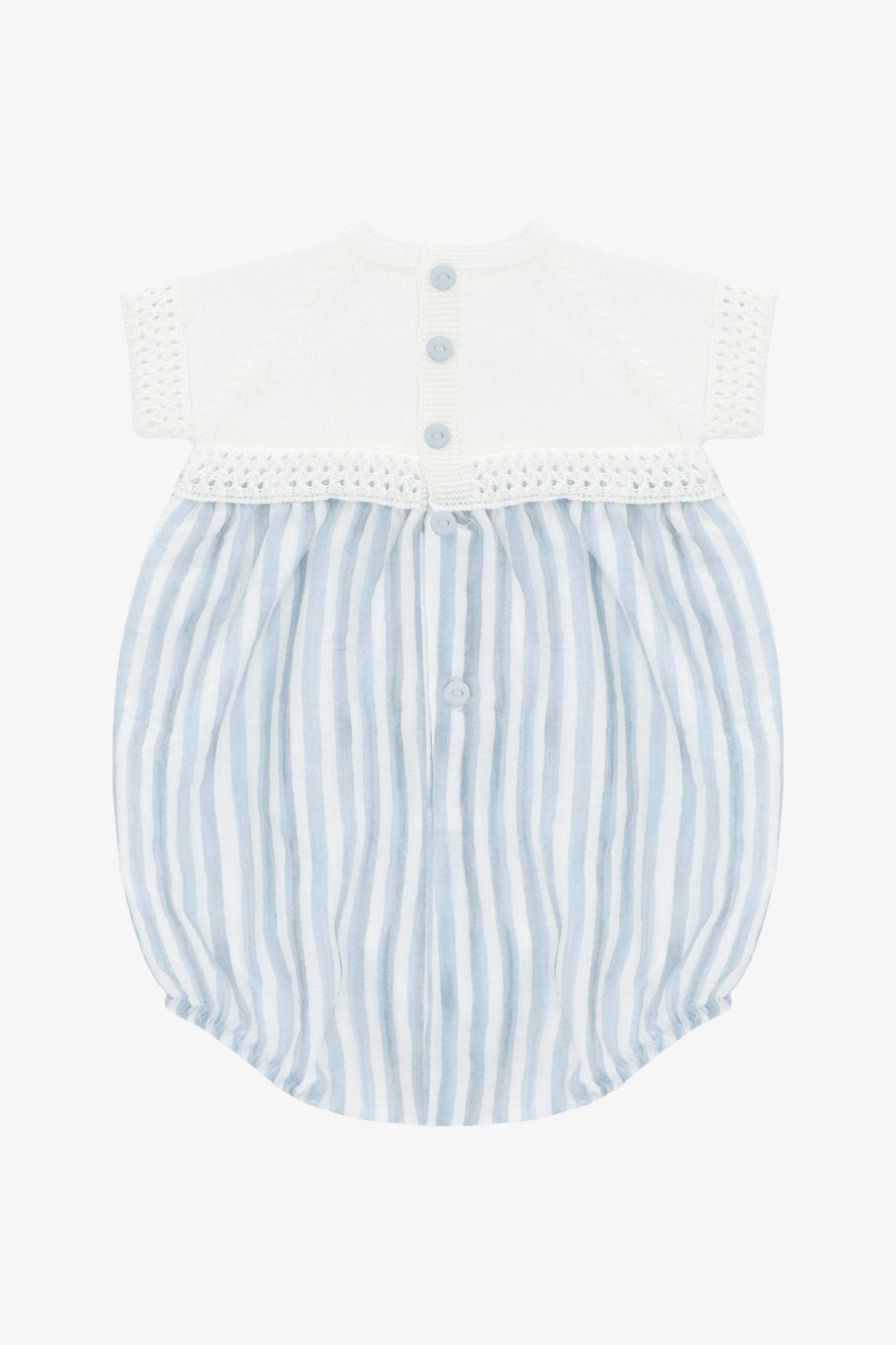 Martín Aranda "Clyde" Blue Striped Half Knit Romper - Millie and John