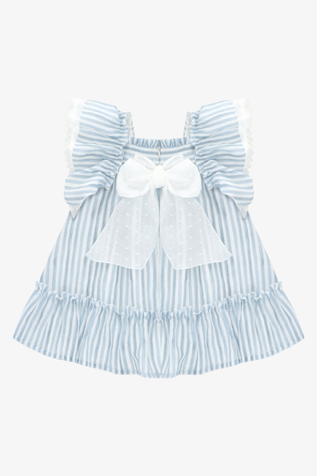 Martín Aranda "Dahlia" Dusky Blue Striped Dress - Millie and John