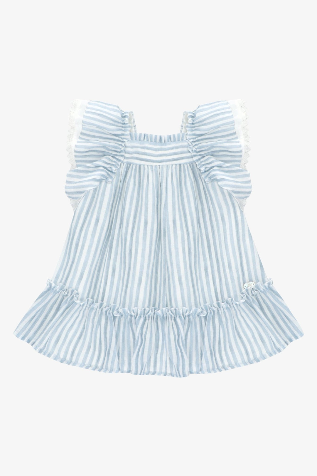 Martín Aranda "Dahlia" Dusky Blue Striped Dress - Millie and John