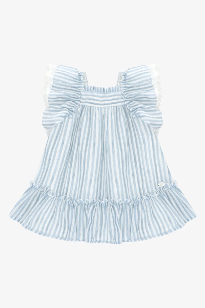 Martín Aranda "Dahlia" Dusky Blue Striped Dress - Millie and John
