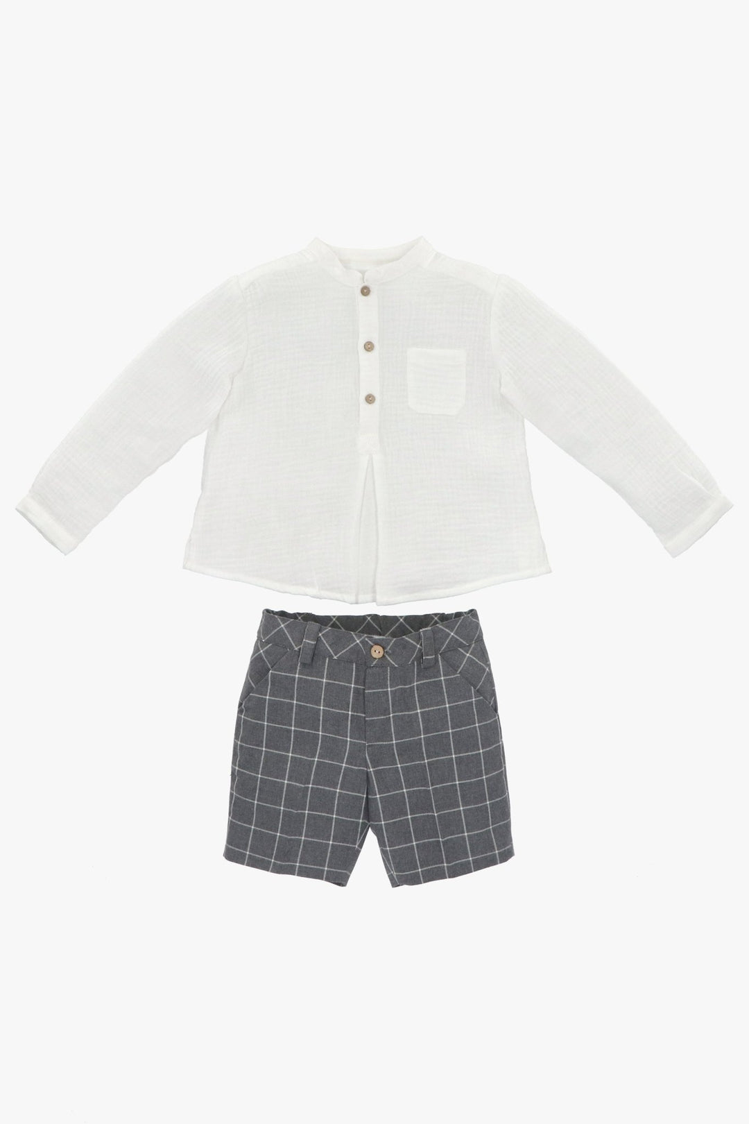 Martín Aranda "Edmund" Shirt & Grey Checked Shorts - Millie and John