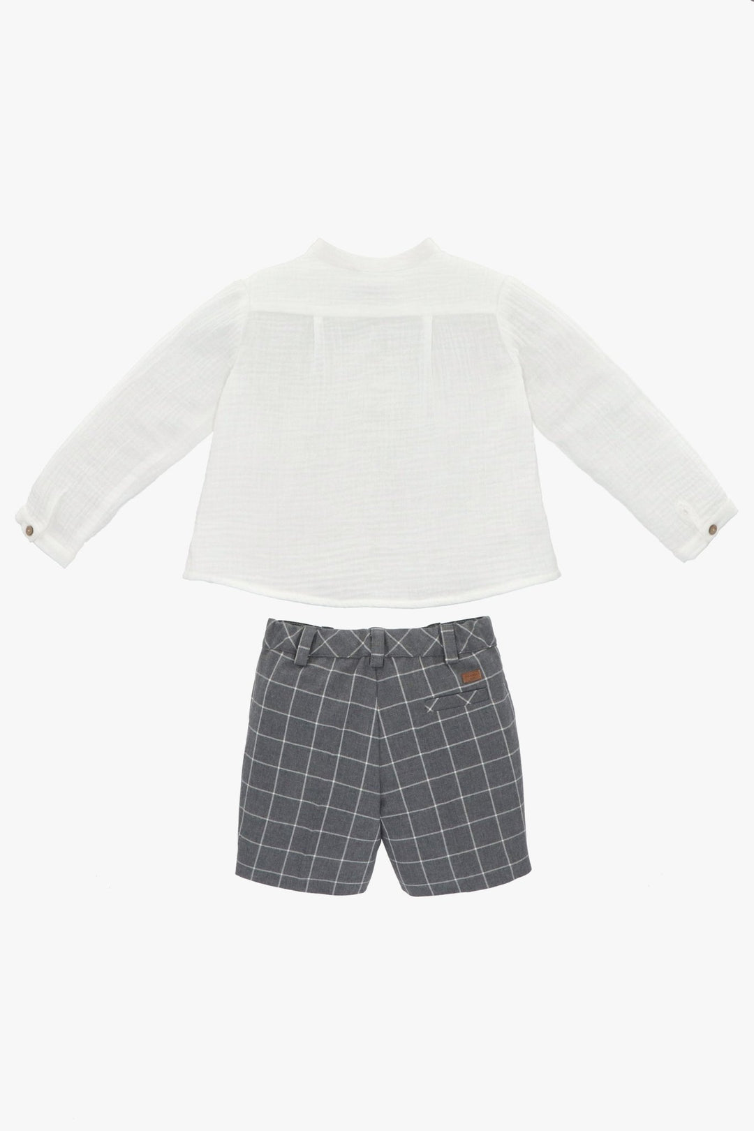 Martín Aranda "Edmund" Shirt & Grey Checked Shorts - Millie and John