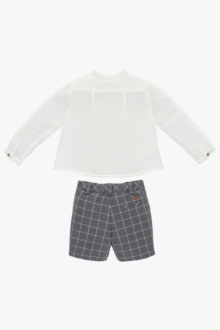 Martín Aranda "Edmund" Shirt & Grey Checked Shorts - Millie and John