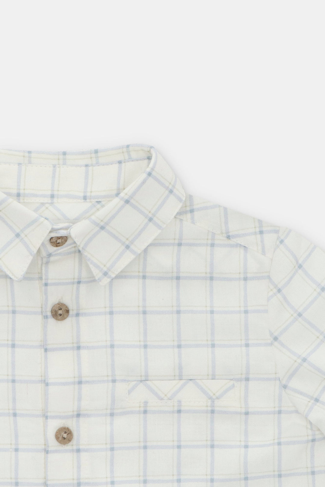 Martín Aranda "Edmund" Sky Blue Checked Shirt & Shorts - Millie and John