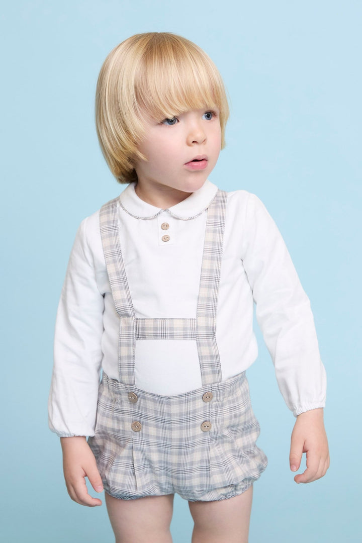 Martín Aranda "Ethan" Stone Tartan Shirt & Jam Pants with Braces - Millie and John