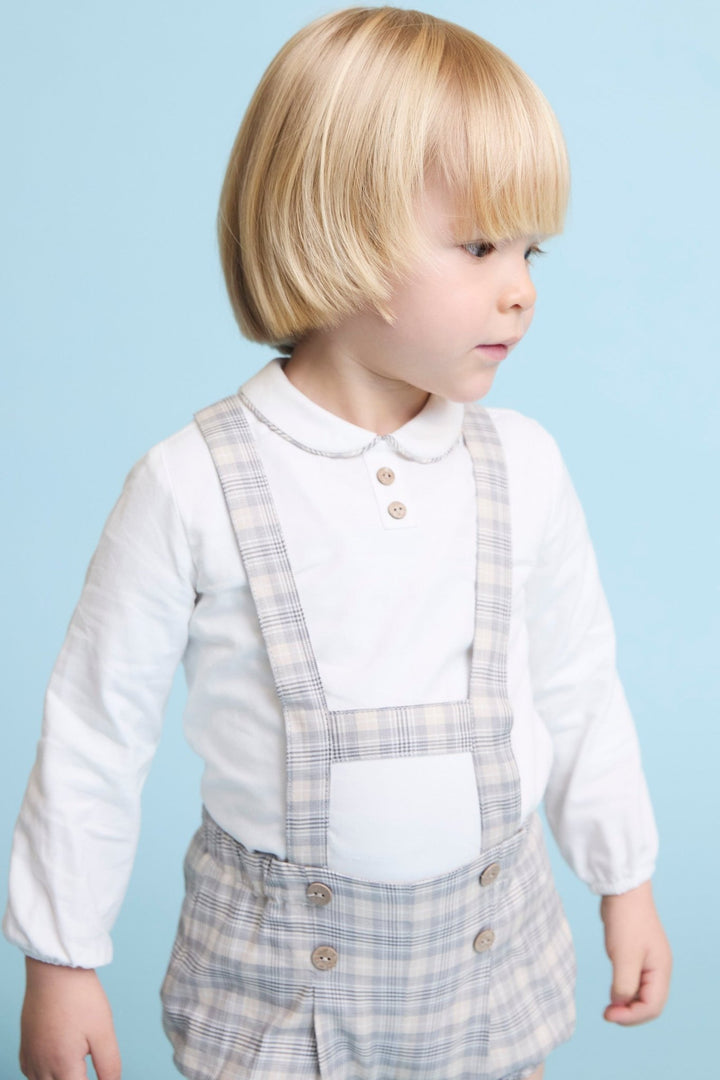 Martín Aranda "Ethan" Stone Tartan Shirt & Jam Pants with Braces - Millie and John