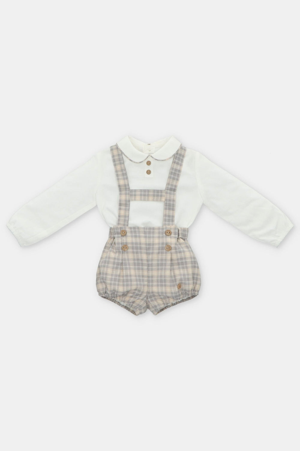 Martín Aranda "Ethan" Stone Tartan Shirt & Jam Pants with Braces - Millie and John