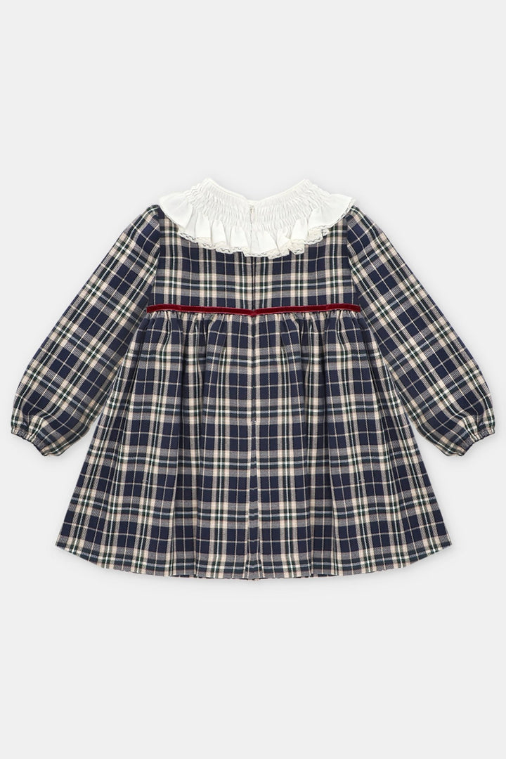Martín Aranda "Eva" Navy Tartan Dress - Millie and John