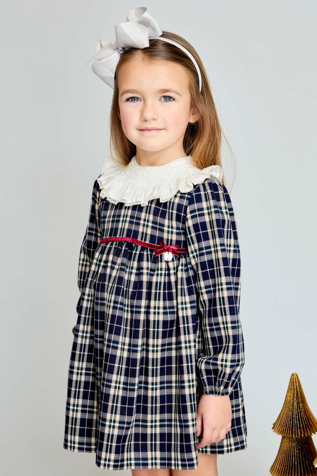 Martín Aranda "Eva" Navy Tartan Dress - Millie and John