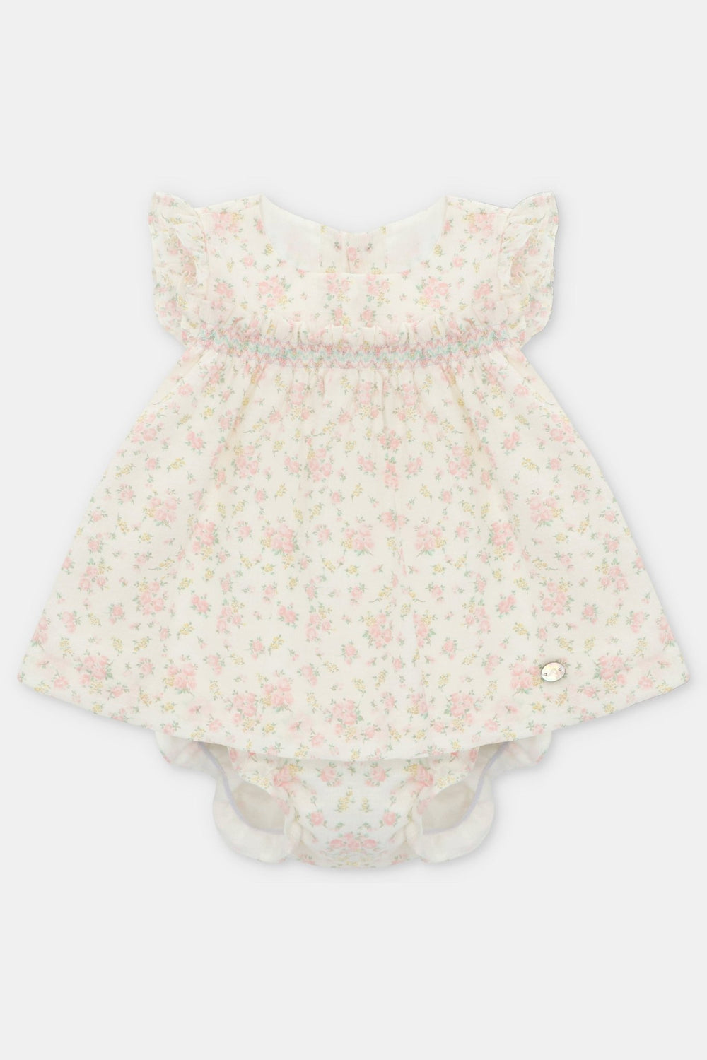 Martín Aranda "Isadora" Floral Seersucker Dress & Bloomers - Millie and John