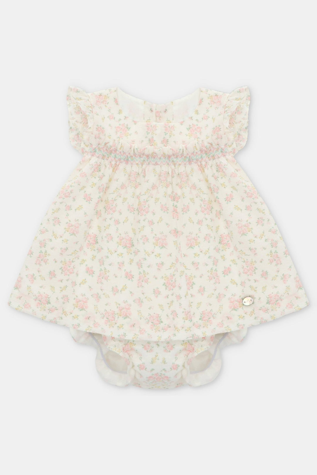 Martín Aranda "Isadora" Floral Seersucker Dress & Bloomers - Millie and John