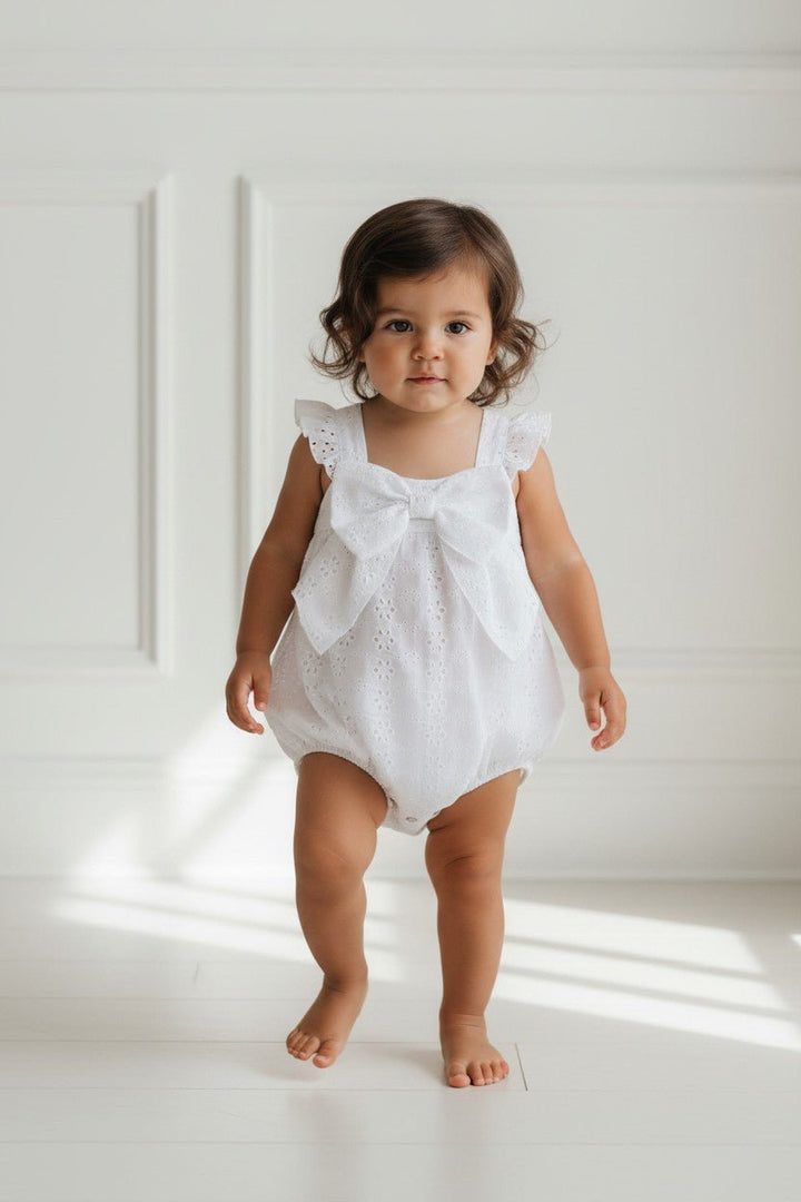 Martín Aranda "Isla" White Broderie Anglaise Shortie - Millie and John