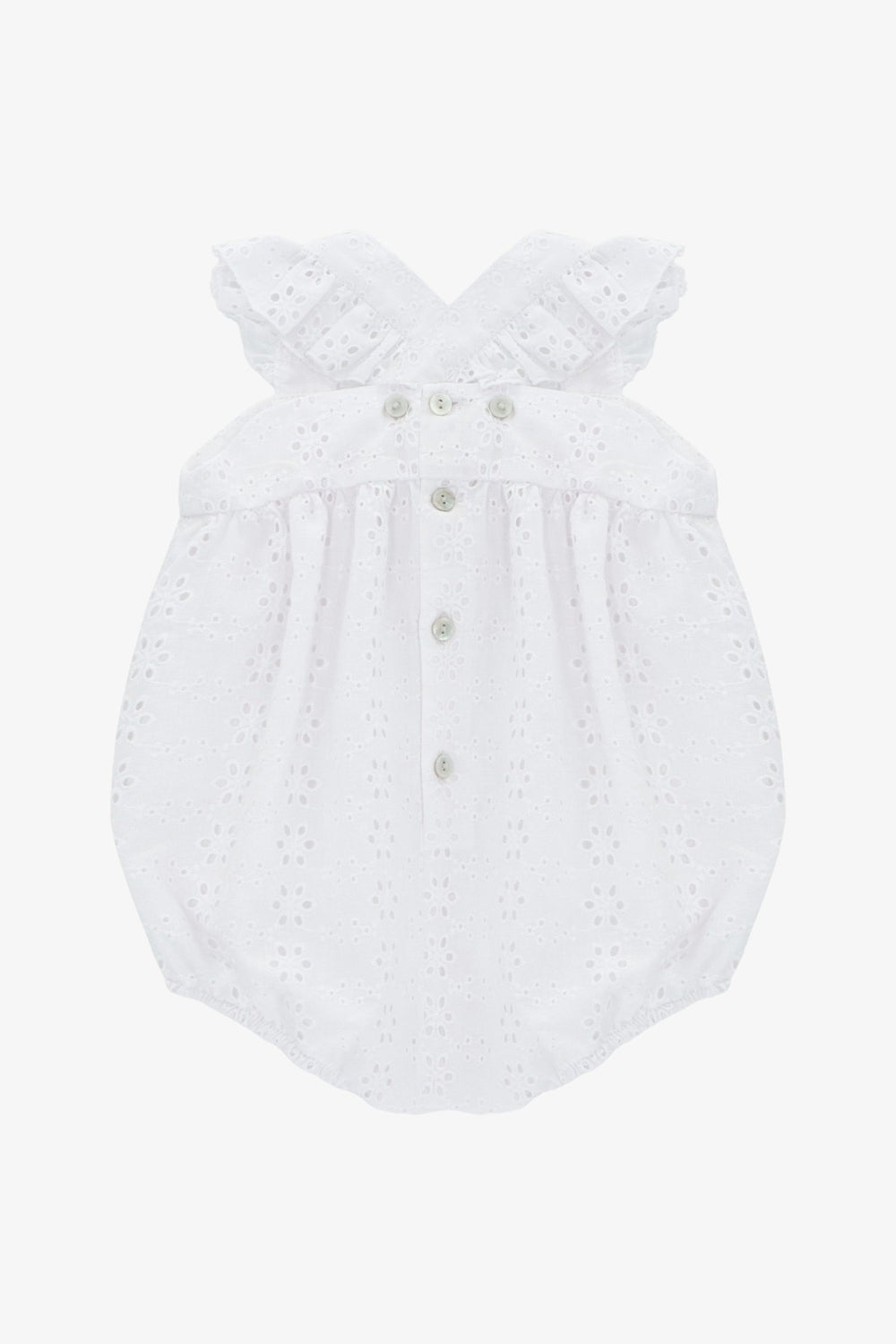 Martín Aranda "Isla" White Broderie Anglaise Shortie - Millie and John