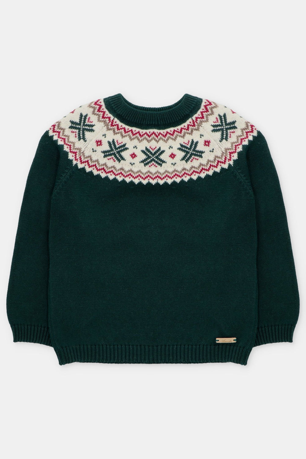 Martín Aranda "Jasper" Bottle Green Fair Isle Knitted Jumper - Millie and John