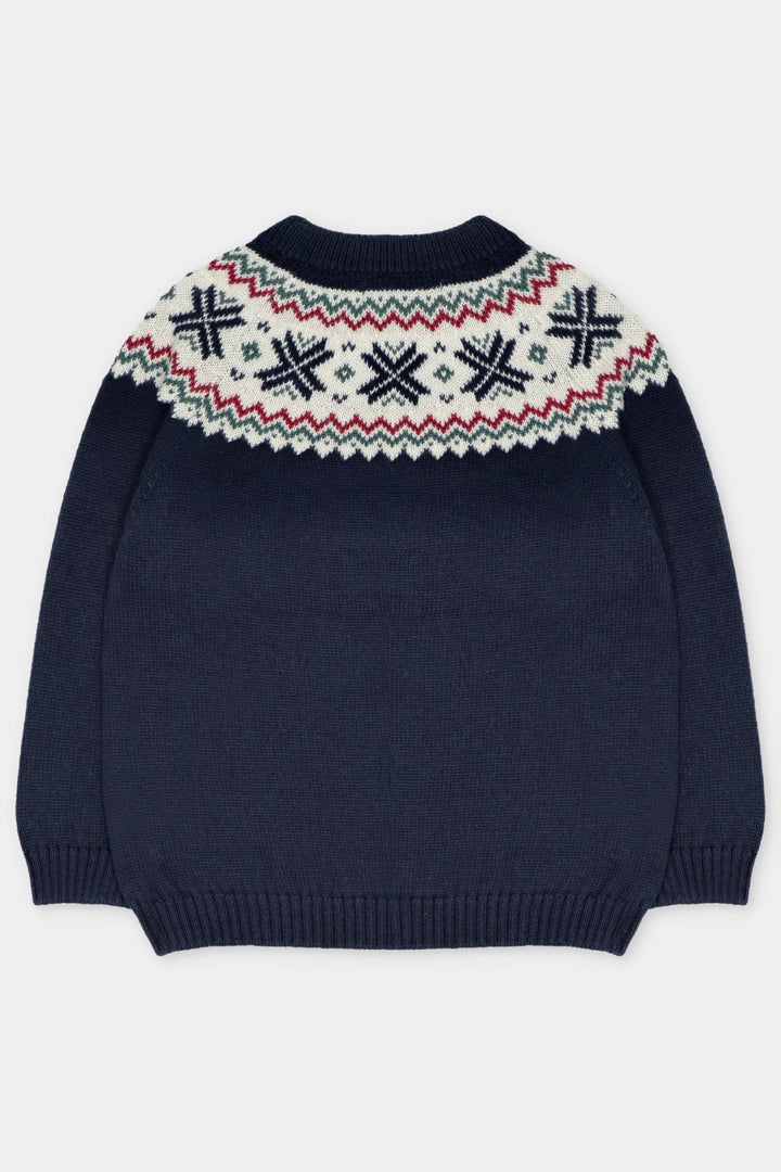 Martín Aranda "Jasper" Navy Fair Isle Knitted Jumper - Millie and John