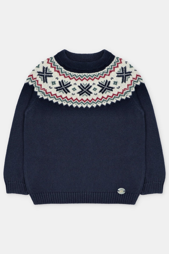 Martín Aranda "Jasper" Navy Fair Isle Knitted Jumper - Millie and John