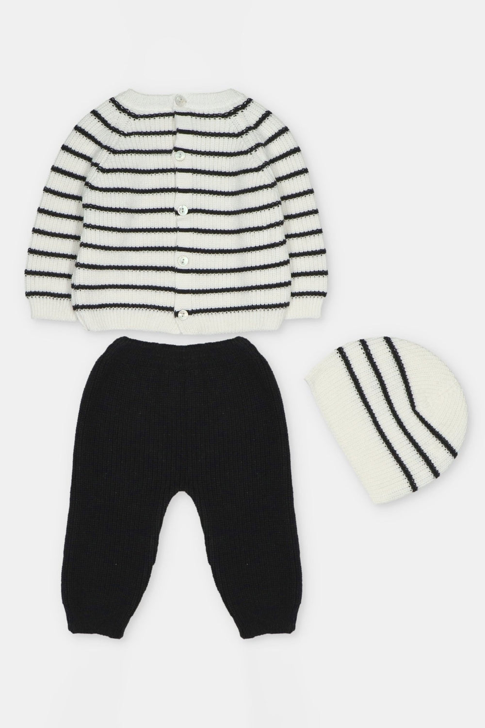Martín Aranda “Jules” Ivory & Black Striped Knitted 3-Piece Outfit - Millie and John