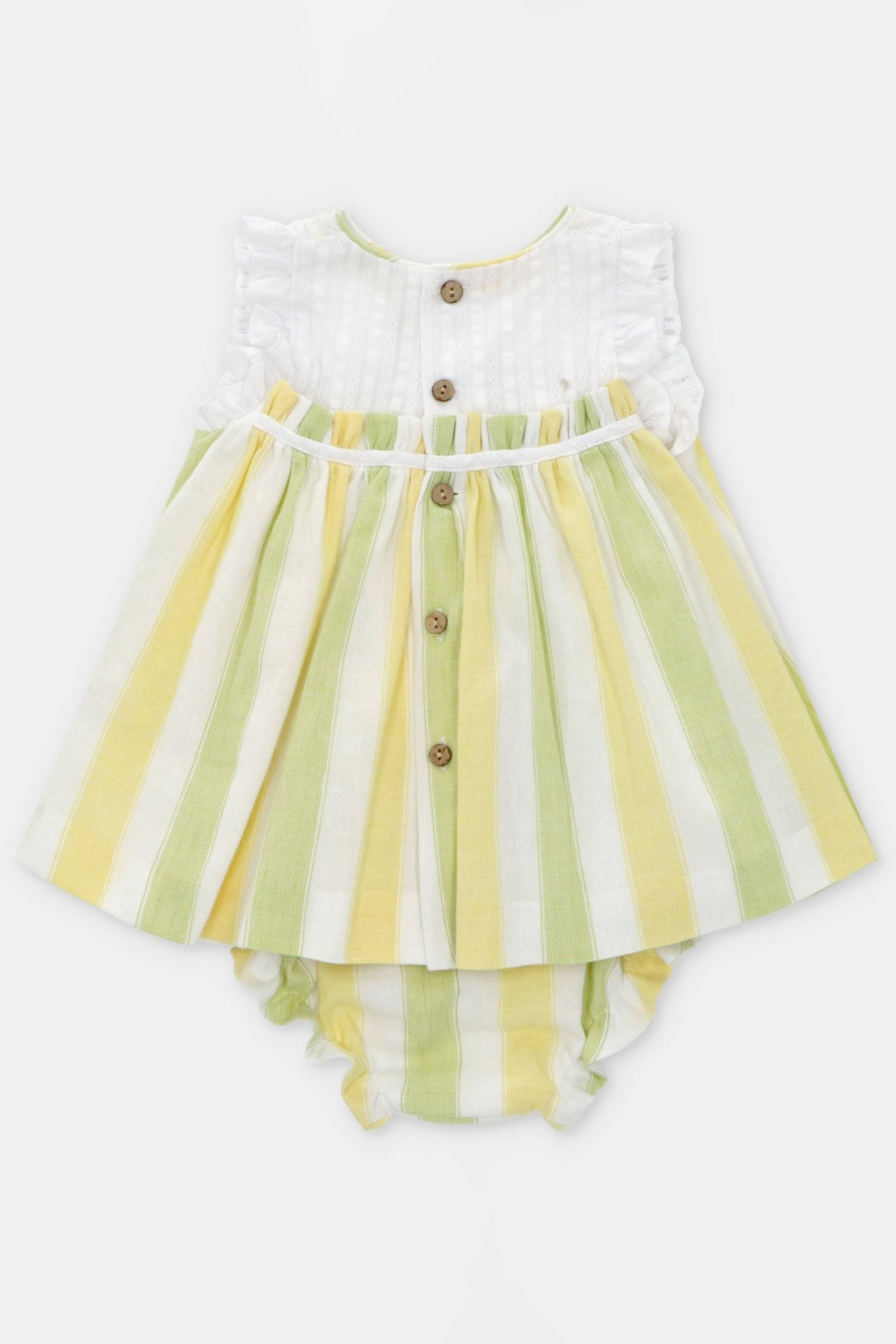 Martín Aranda "Larissa" Lemon & Lime Striped Dress & Bloomers - Millie and John