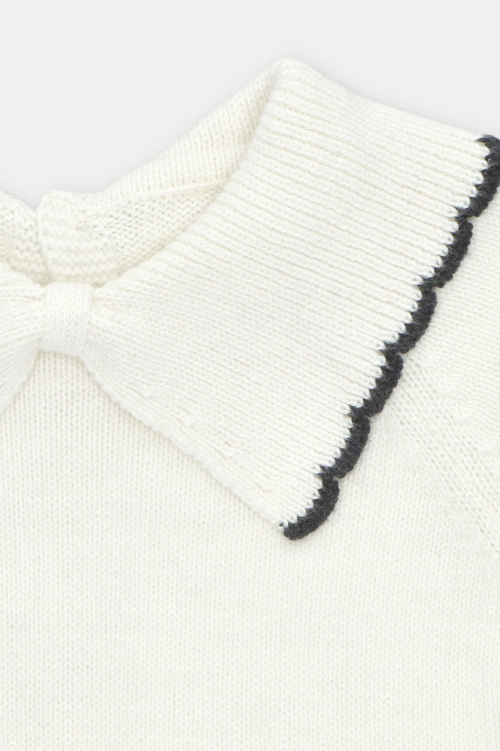 Martín Aranda “Laurie” Ivory &amp; Black Knitted Collar Shortie - Millie and John
