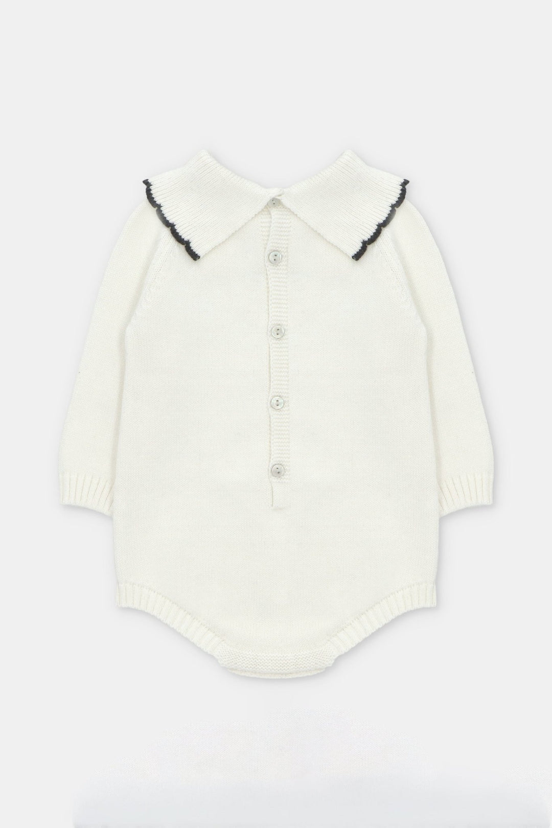 Martín Aranda “Laurie” Ivory &amp; Black Knitted Collar Shortie - Millie and John