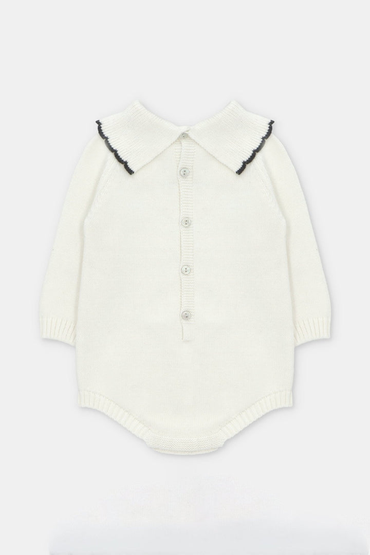Martín Aranda “Laurie” Ivory &amp; Black Knitted Collar Shortie - Millie and John