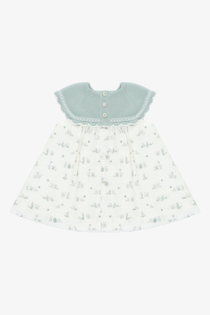 Martín Aranda "Lila" Sage Green Half - Knit Bunny Dress - Millie and John