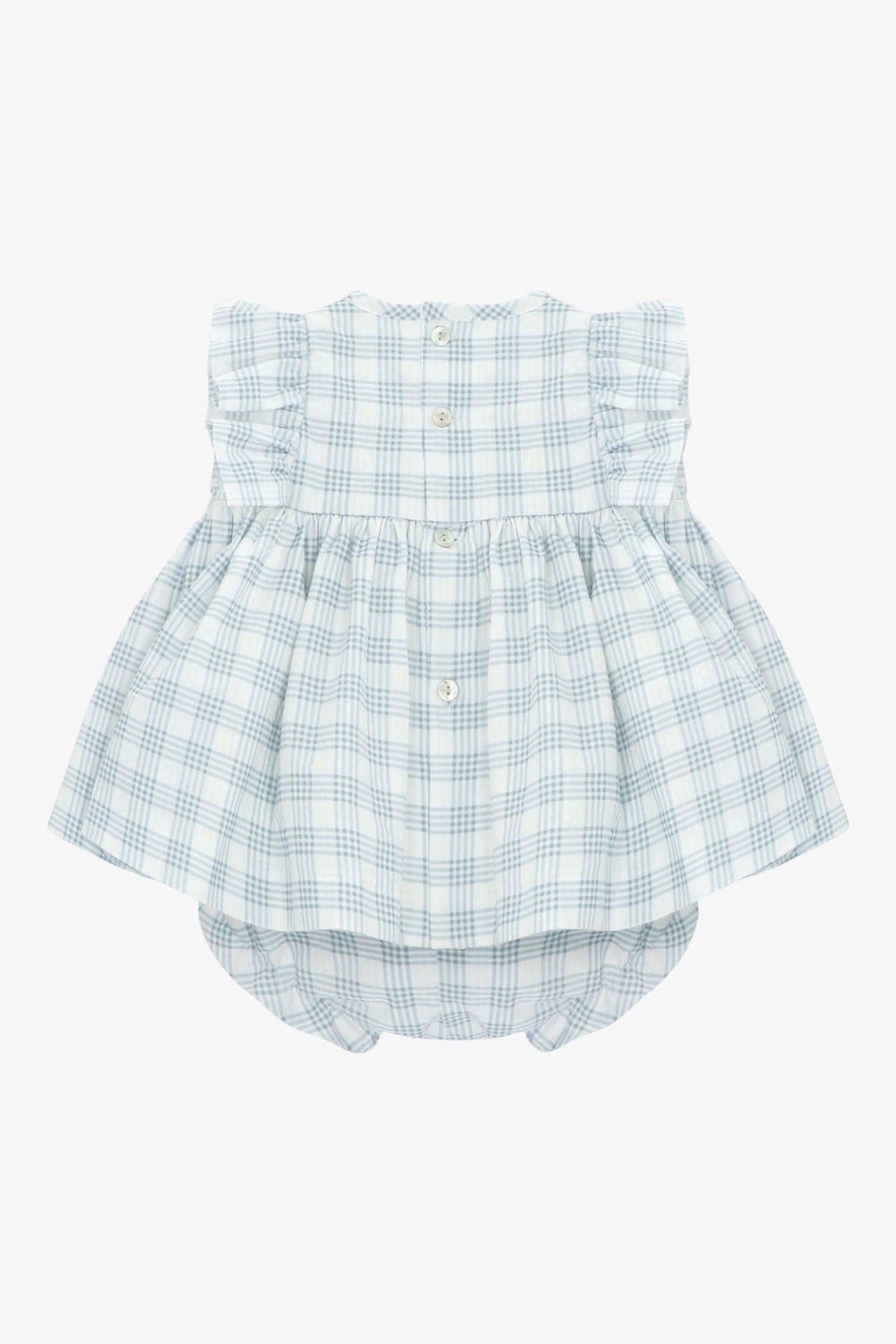 Martín Aranda "Louisa" Blue Checked Dress & Bloomers - Millie and John