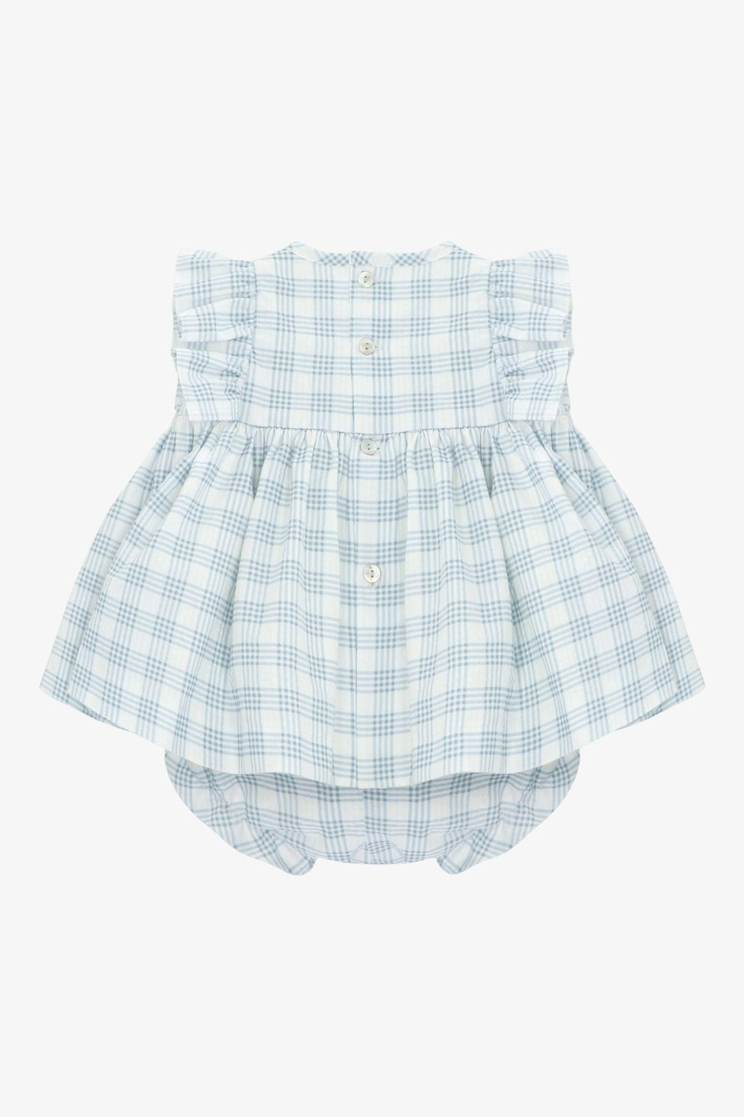 Martín Aranda "Louisa" Blue Checked Dress &amp; Bloomers - Millie and John