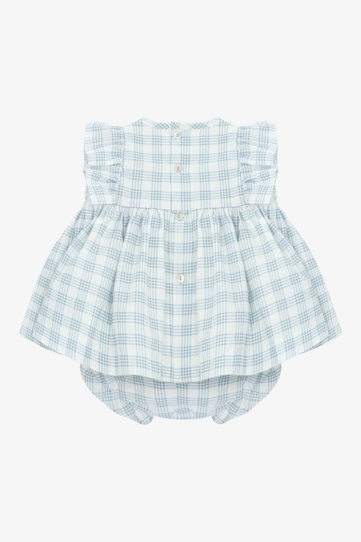 Martín Aranda "Louisa" Blue Checked Dress &amp; Bloomers - Millie and John