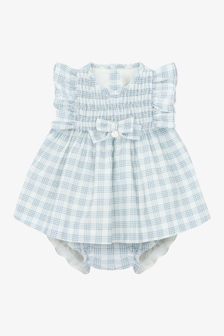 Martín Aranda "Louisa" Blue Checked Dress &amp; Bloomers - Millie and John