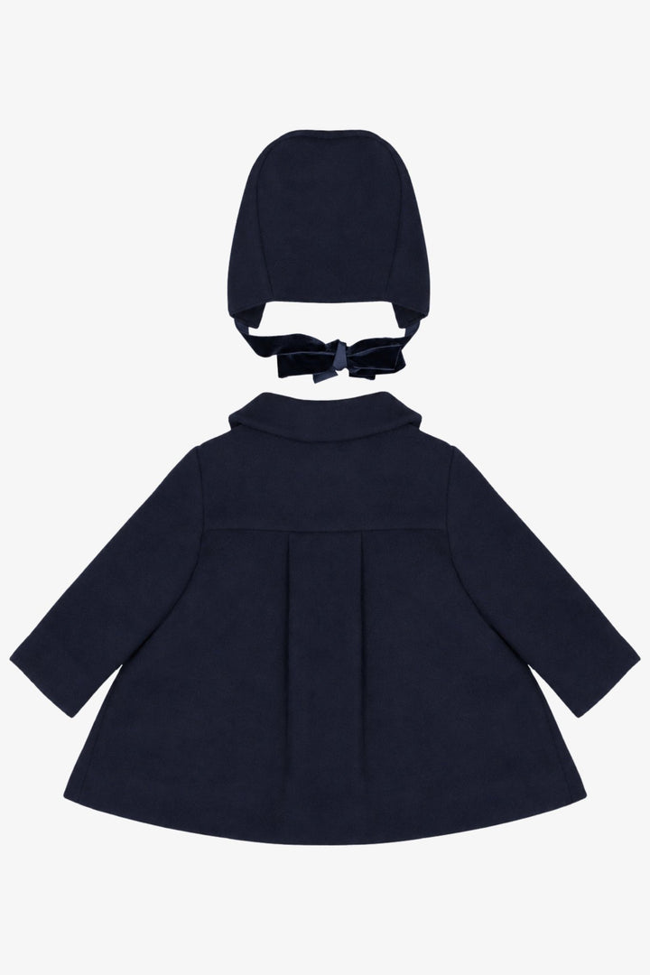 Martín Aranda Navy Felt Coat &amp; Bonnet Set - Millie and John