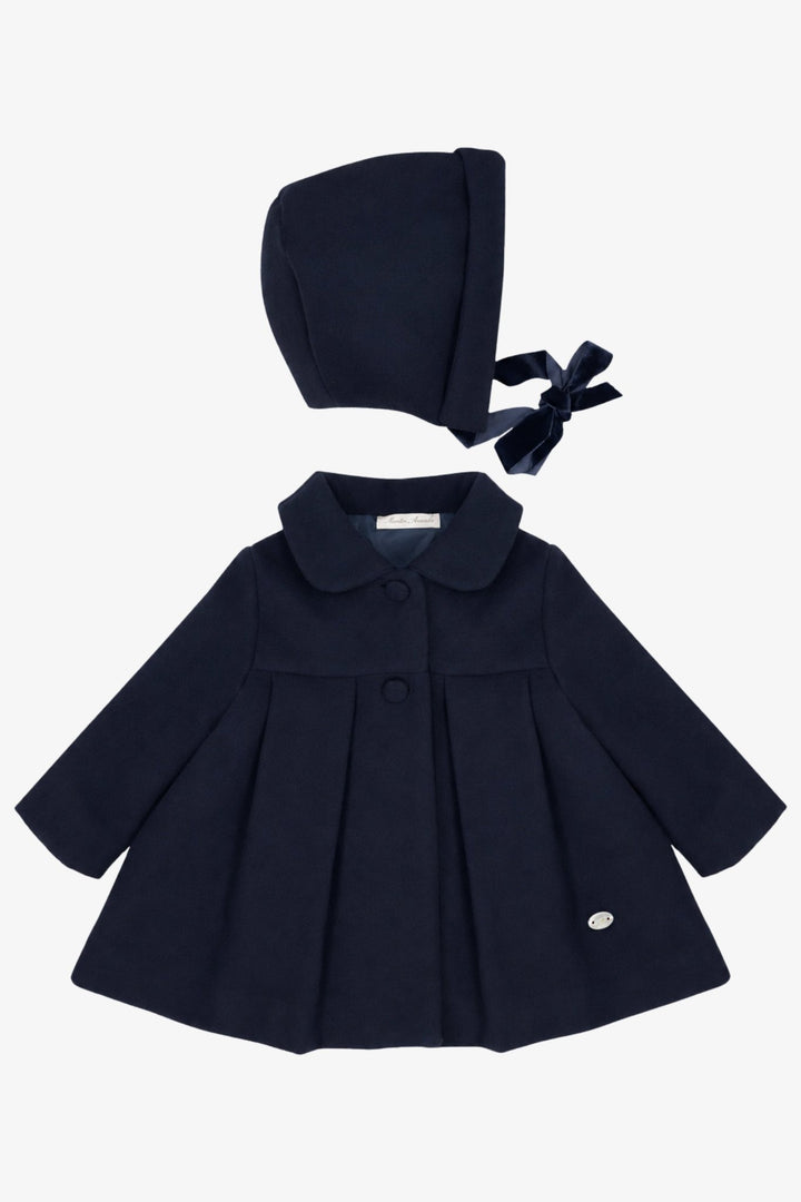 Martín Aranda Navy Felt Coat &amp; Bonnet Set - Millie and John