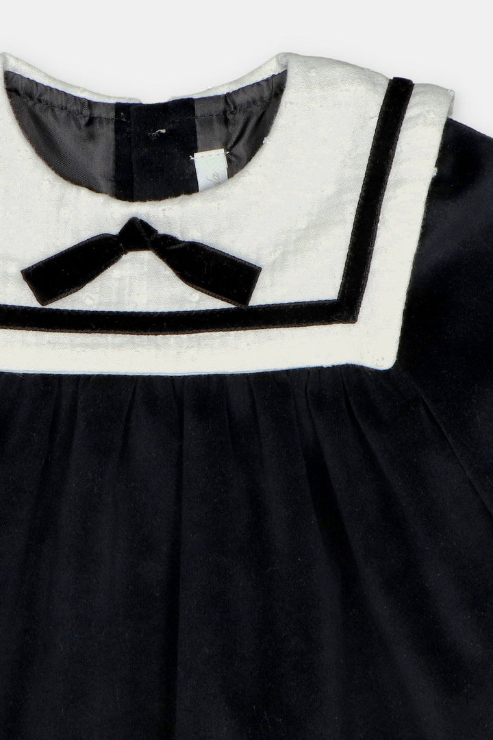 Martín Aranda “Nellie” Black Velvet Jesusito Dress &amp; Bloomers - Millie and John