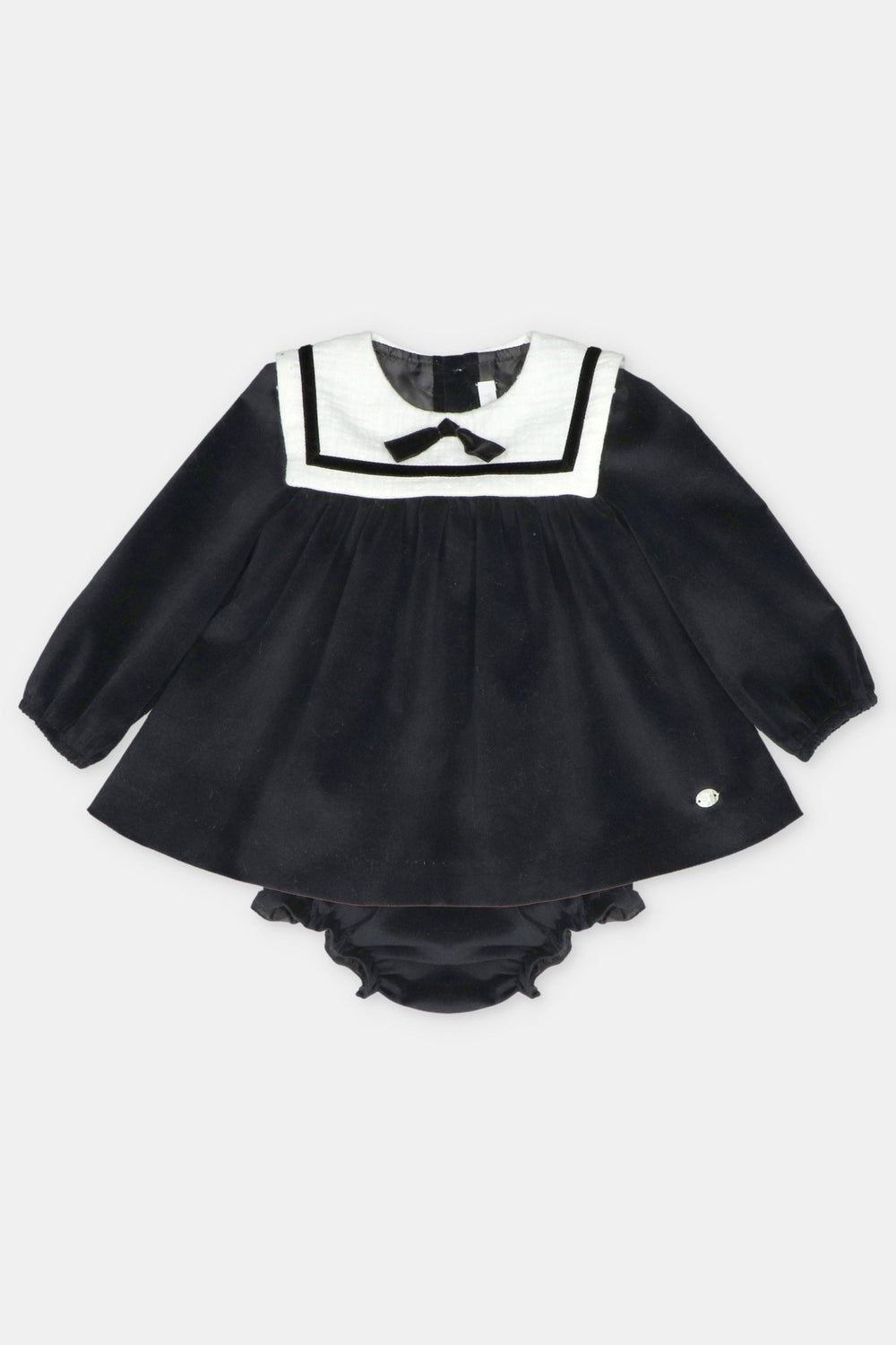 Martín Aranda “Nellie” Black Velvet Jesusito Dress & Bloomers - Millie and John