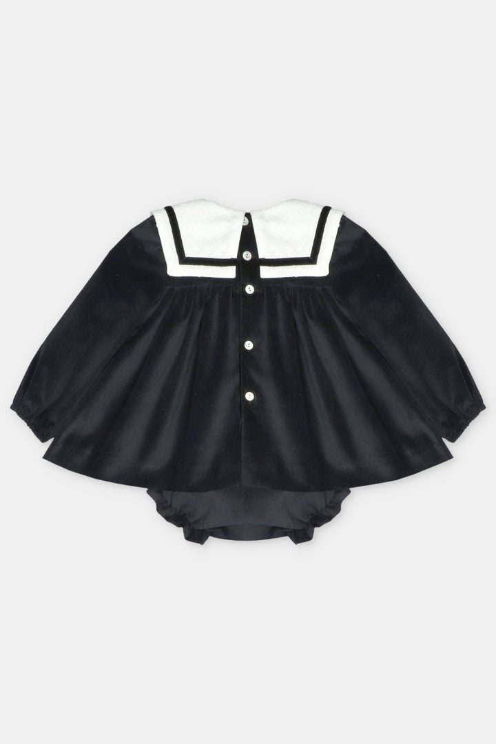 Martín Aranda “Nellie” Black Velvet Jesusito Dress &amp; Bloomers - Millie and John