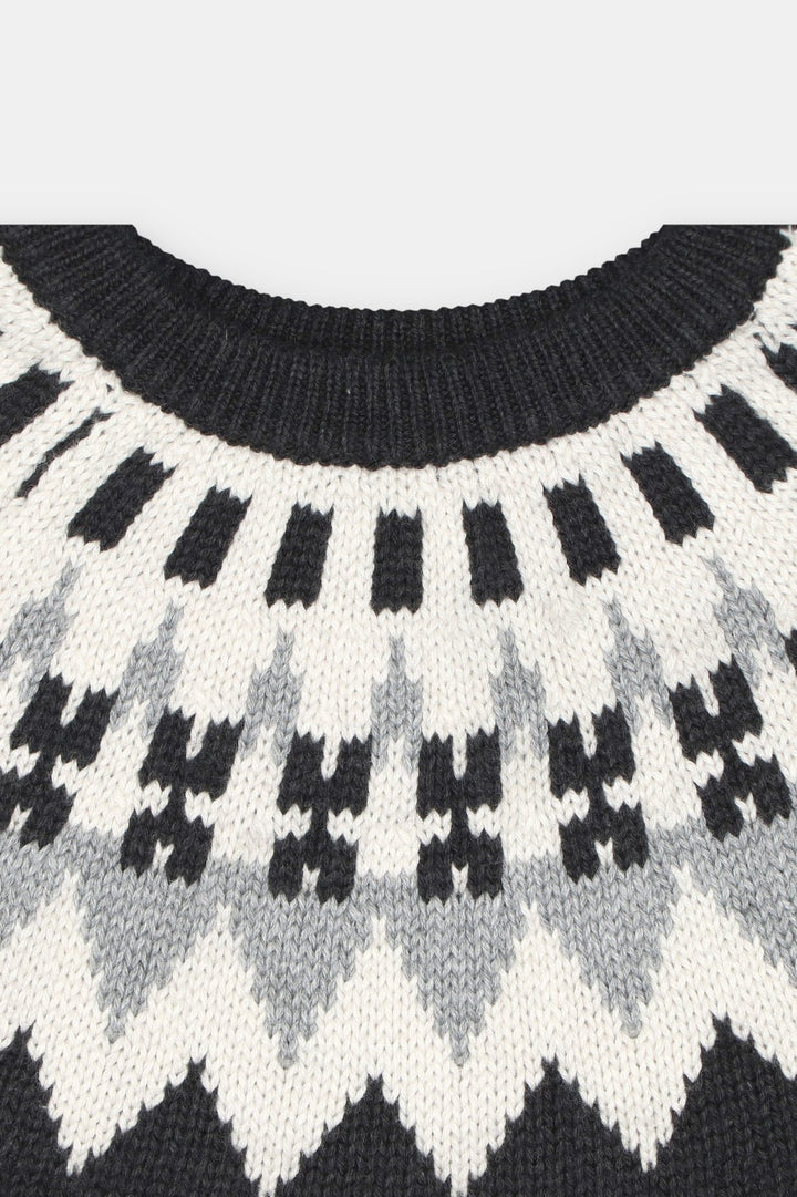 Martín Aranda "Nico" Black Fair Isle Knit Jumper - Millie and John