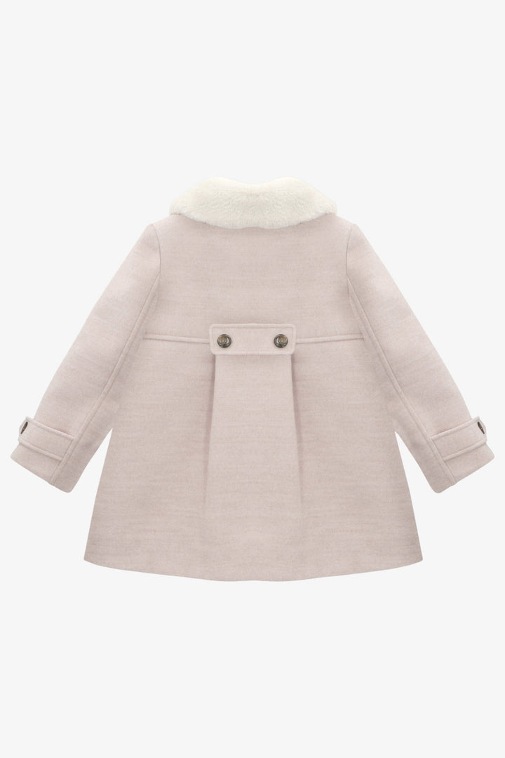 Martín Aranda Nude Faux Fur Collar Felt Coat - Millie and John