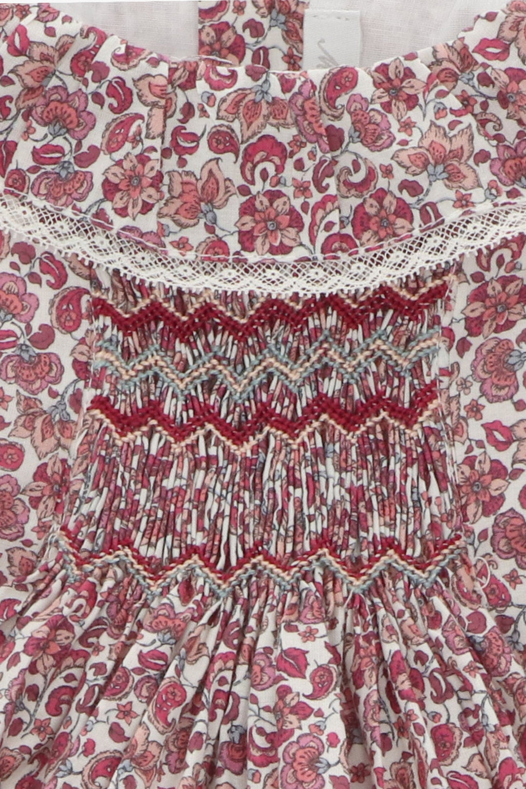 Martín Aranda "Pippa" Burgundy Smocked Floral Dress & Bloomers - Millie and John