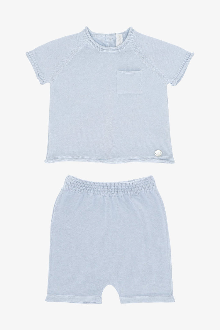 Martín Aranda "Rafferty" Pale Blue Knit Top &amp; Shorts - Millie and John