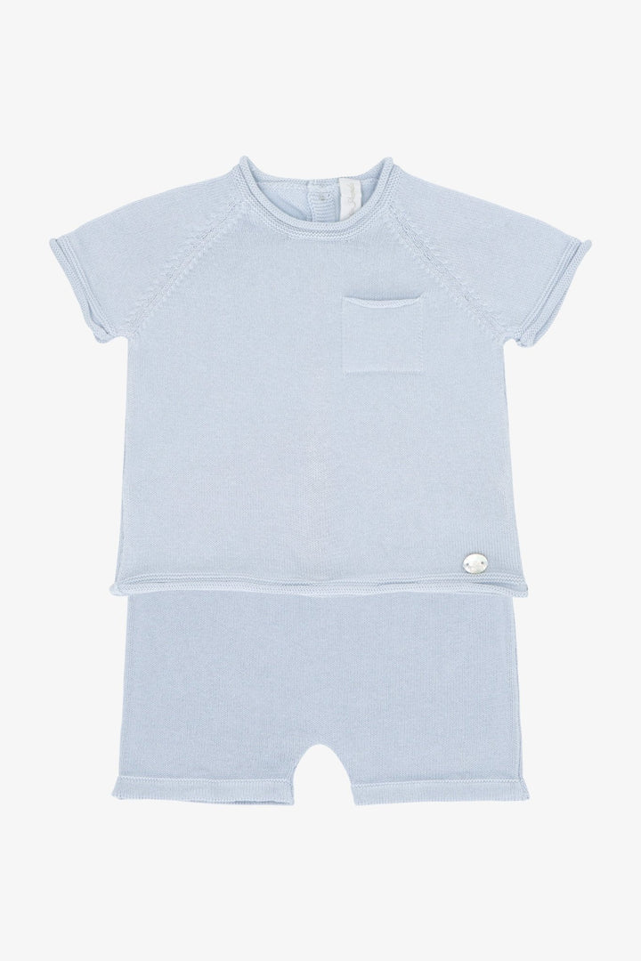 Martín Aranda "Rafferty" Pale Blue Knit Top &amp; Shorts - Millie and John
